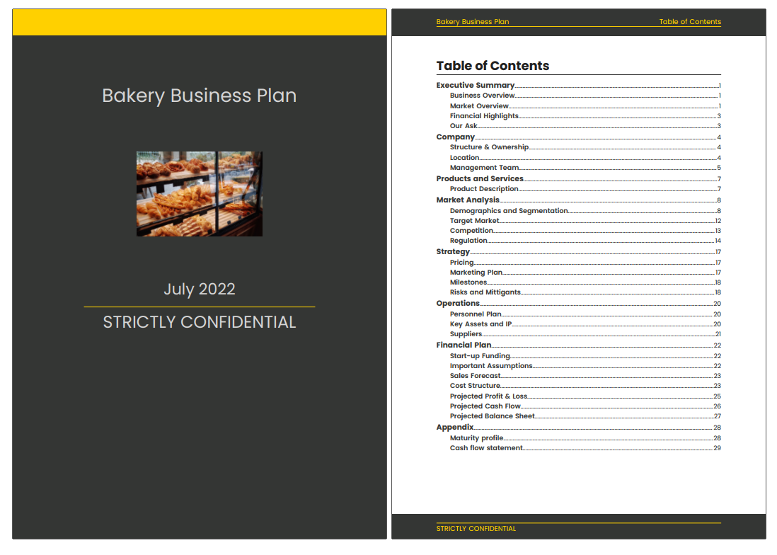 opening a bakery business plan