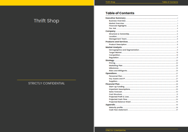 business plan for profit thrift store