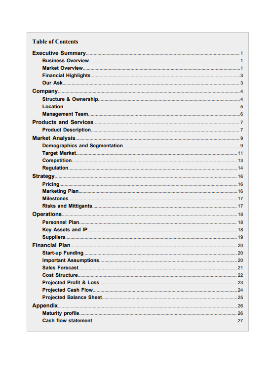 business plan template coffee shop summary