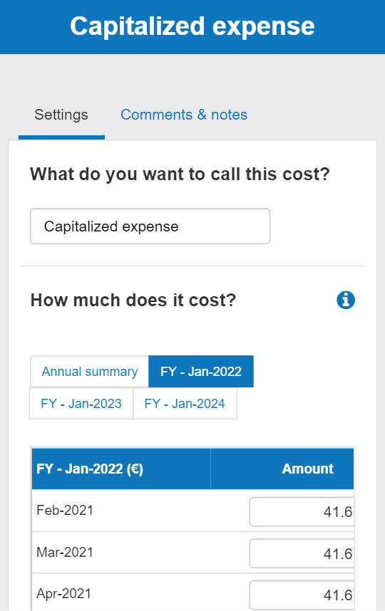 how-can-i-enter-capitalized-expenses-in-the-business-plan-shop