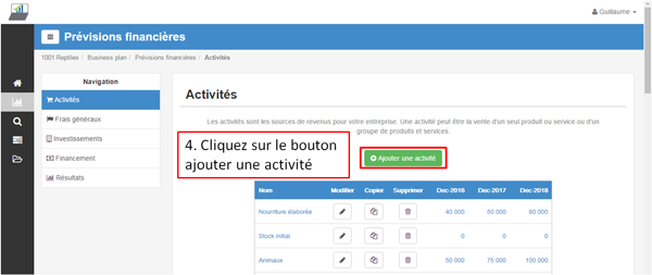 saisir un stock - étape 4