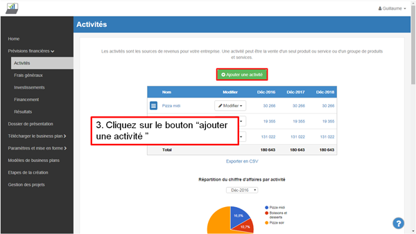 Créer une activité pour la vente de services - étape 3