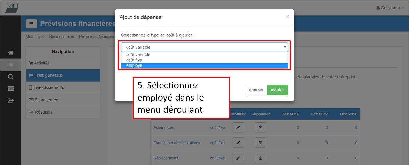 ajouter un employé étape 5