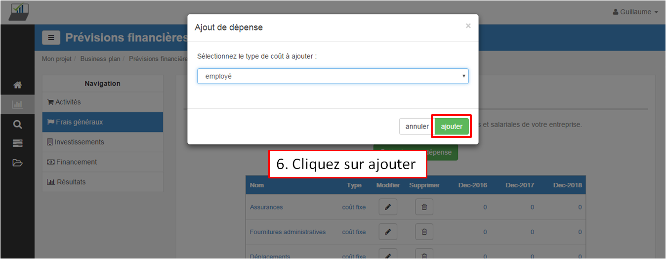 ajouter un employé étape 6