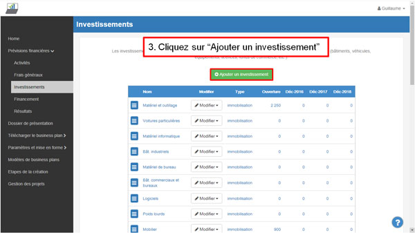 a subouter une d' investmentement - étape 3