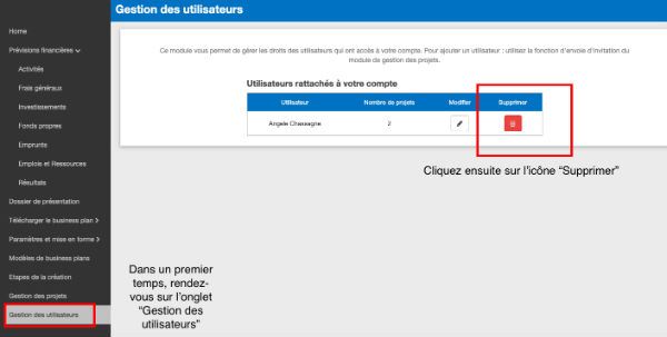 供应商UN utilisateur - étape