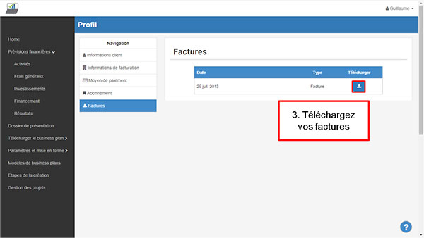 Accéder à vos factures - étape 3